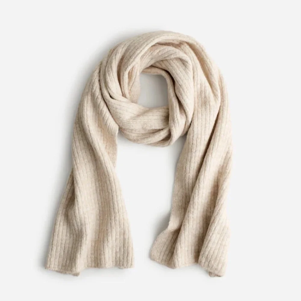 NWOT Madewell Cotton-Blend Scarf in Winter White - Picture 2 of 7